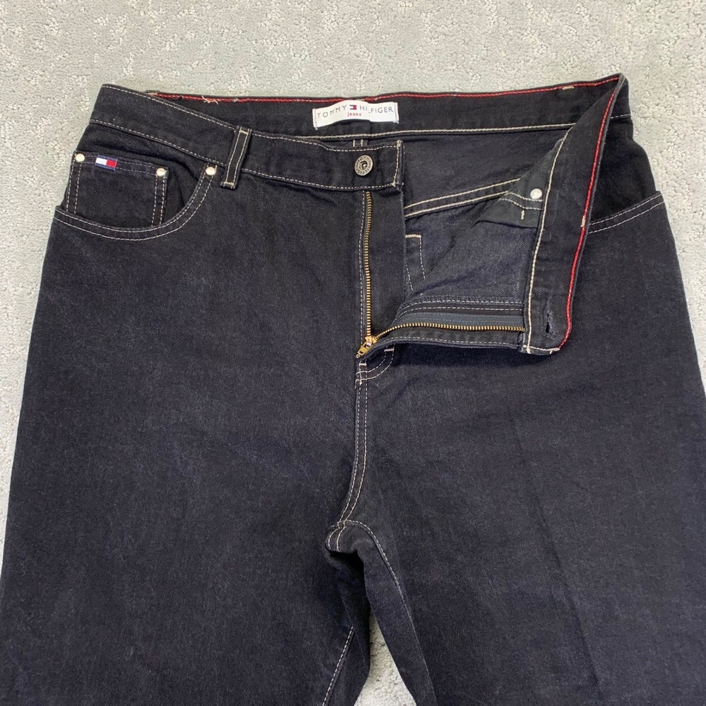 Vintage Y2k Tommy Hilfiger Jeans Womens Size 14 (35x27.5) Black‎ Denim Straight